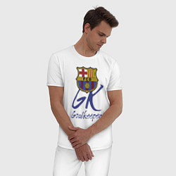 Пижама хлопковая мужская Barcelona - Spain - goalkeeper, цвет: белый — фото 2