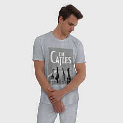 Пижама хлопковая мужская The Catles - joke, цвет: меланж — фото 2