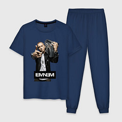 Пижама хлопковая мужская Eminem boombox, цвет: тёмно-синий