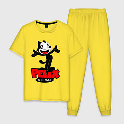 Пижама хлопковая мужская Felix the cat, цвет: желтый