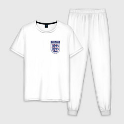 Пижама хлопковая мужская Сборная Англии логотип, цвет: белый