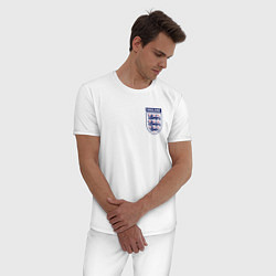 Пижама хлопковая мужская Сборная Англии логотип, цвет: белый — фото 2