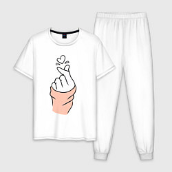Пижама хлопковая мужская Hand click, цвет: белый