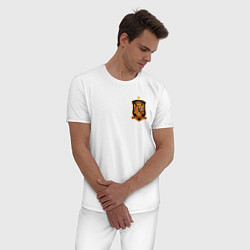 Пижама хлопковая мужская Сборная Испании логотип, цвет: белый — фото 2
