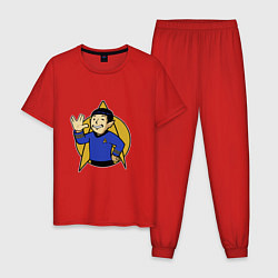 Пижама хлопковая мужская Spoke - vault boy, цвет: красный