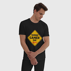 Пижама хлопковая мужская Gamer zone - keep out, цвет: черный — фото 2