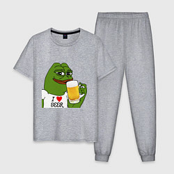 Пижама хлопковая мужская Drink Pepe, цвет: меланж