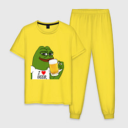 Пижама хлопковая мужская Drink Pepe, цвет: желтый