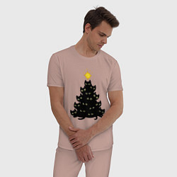 Пижама хлопковая мужская Котоёлка, цвет: пыльно-розовый — фото 2