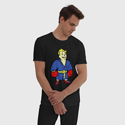 Пижама хлопковая мужская Vault boy - boxer, цвет: черный — фото 2