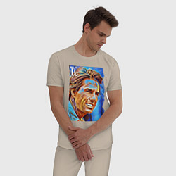 Пижама хлопковая мужская Tom Cruise - film actor, цвет: миндальный — фото 2