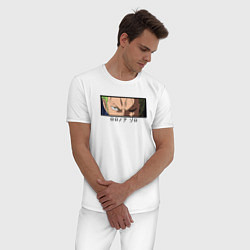 Пижама хлопковая мужская Зоро Ророноа, цвет: белый — фото 2