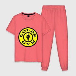 Пижама хлопковая мужская Golds GYM, цвет: коралловый