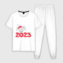 Пижама хлопковая мужская Новый 2023, цвет: белый