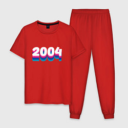 Пижама хлопковая мужская Made in 2004 vintage art, цвет: красный