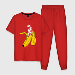 Пижама хлопковая мужская Заводной банан, цвет: красный