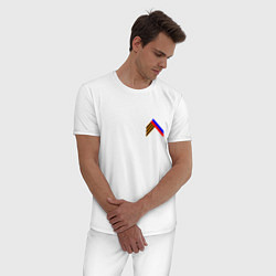Пижама хлопковая мужская Триколор георгиевская лента, цвет: белый — фото 2