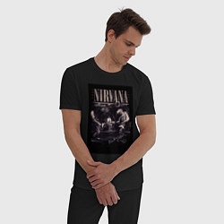 Пижама хлопковая мужская Nirvana live, цвет: черный — фото 2