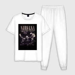 Пижама хлопковая мужская Nirvana live, цвет: белый