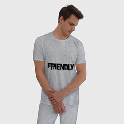Пижама хлопковая мужская DayZ: Im friendly, цвет: меланж — фото 2