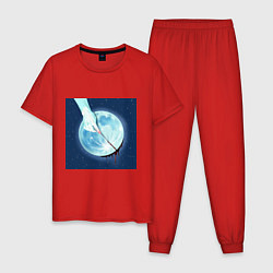 Пижама хлопковая мужская Blood Moon, цвет: красный