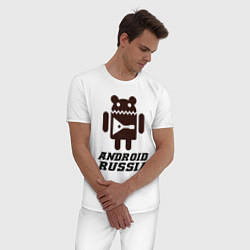 Пижама хлопковая мужская Андроид россия, цвет: белый — фото 2