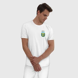 Пижама хлопковая мужская Герб федерации футбола Аргентины, цвет: белый — фото 2