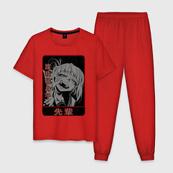 Пижама хлопковая мужская Тога семпай ахегао, цвет: красный