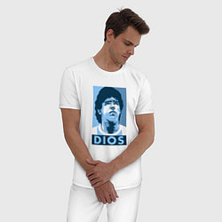 Пижама хлопковая мужская Dios Maradona, цвет: белый — фото 2