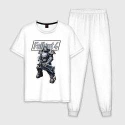 Пижама хлопковая мужская Fallout 4 - Ultracite Power Armor, цвет: белый