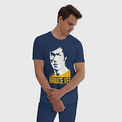 Пижама хлопковая мужская Bruce Lee style, цвет: тёмно-синий — фото 2