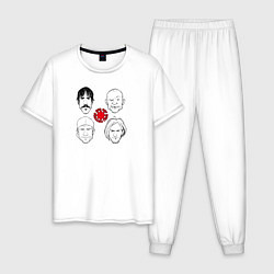 Пижама хлопковая мужская Red Hot Chili Peppers фан-арт, цвет: белый