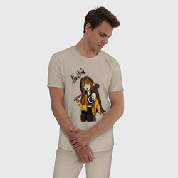 Пижама хлопковая мужская Дерзкая Лисса, цвет: миндальный — фото 2