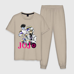 Пижама хлопковая мужская Star Platinum stand of Jotaro Kujo, цвет: миндальный