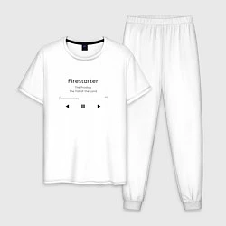 Пижама хлопковая мужская Firestarter The Prodigy, цвет: белый