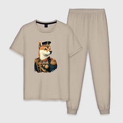 Пижама хлопковая мужская Генерал гав, цвет: миндальный