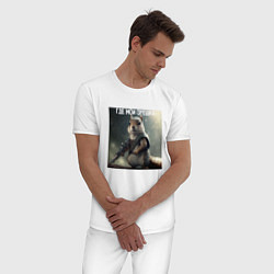 Пижама хлопковая мужская Боевая белка, цвет: белый — фото 2