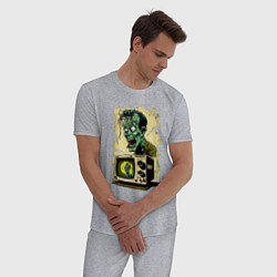 Пижама хлопковая мужская Зомбо-ящик, цвет: меланж — фото 2