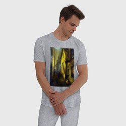 Пижама хлопковая мужская Город спит, цвет: меланж — фото 2