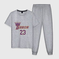 Пижама хлопковая мужская King Labron, цвет: меланж