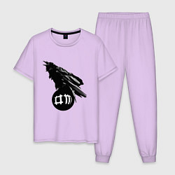 Пижама хлопковая мужская DM Raven цвета лаванда — фото 1