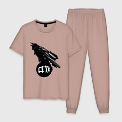 Пижама хлопковая мужская DM Raven, цвет: пыльно-розовый