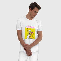Пижама хлопковая мужская Homer doh it, цвет: белый — фото 2