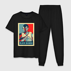 Пижама хлопковая мужская Black mamba poster, цвет: черный