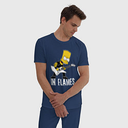 Пижама хлопковая мужская In Flames Барт Симпсон рокер, цвет: тёмно-синий — фото 2