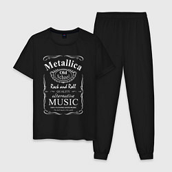 Пижама хлопковая мужская Metallica в стиле Jack Daniels, цвет: черный