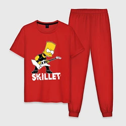 Пижама хлопковая мужская Skillet Барт Симпсон рокер, цвет: красный