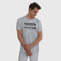 Пижама хлопковая мужская Любимая Тойота, цвет: меланж — фото 2