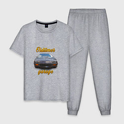 Пижама хлопковая мужская Ретро маслкар Chevrolet Camaro, цвет: меланж