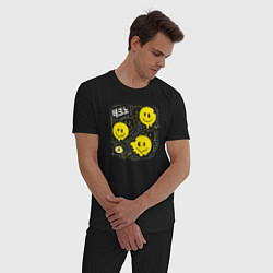 Пижама хлопковая мужская Positive emoticons, цвет: черный — фото 2